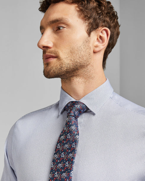 MACARON-Shirts-Throw Stylish Shapes In The Delectable Macaron Shirt. Designed With A Subtle Geo Print, This Cotton Top Looks Great With Smart Trousers, Or More Casual Chinos.- Ted Baker Romania